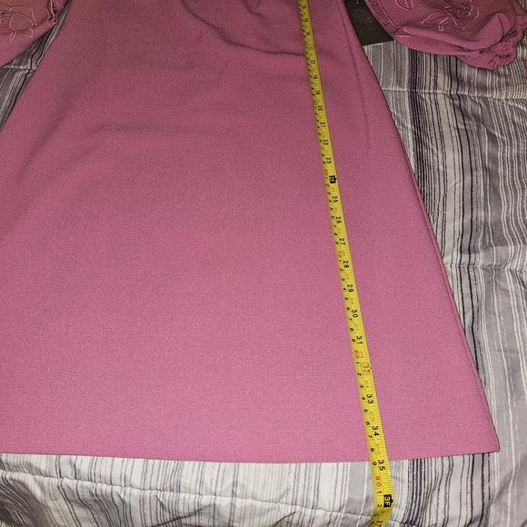 NWT Vince Camuto Pink Embroidered Puff Sleeve Shift Dress Size 0 - Picture 6 of 13